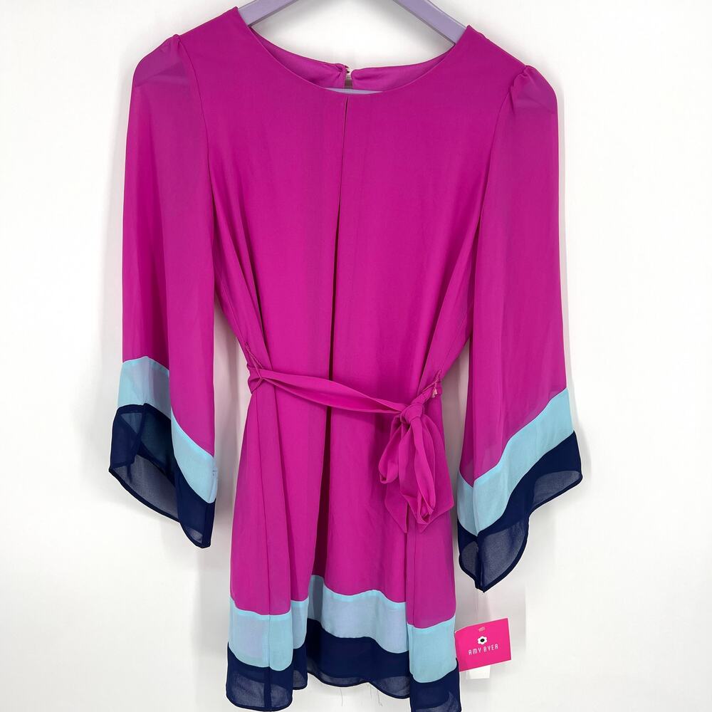Amy Byer Girls Youth Bell Sleeve NWT Magenta Dress Size 14